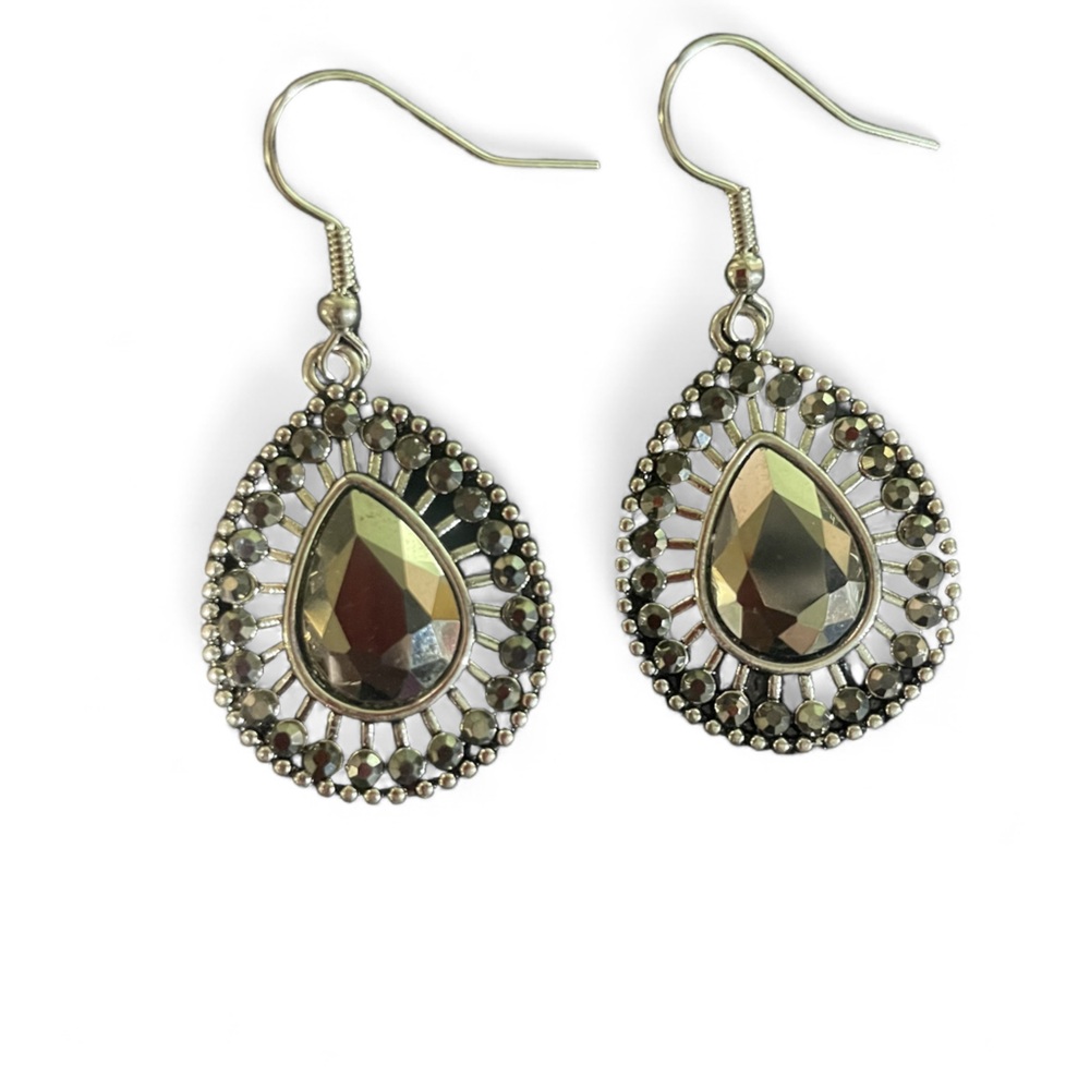 Metal bling dangle earrings